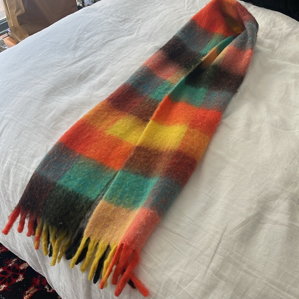 Cute Trendy Rainbow Fuzzy Scarf - Picture 2 of 3